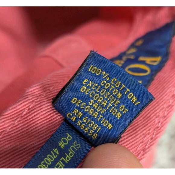 Polo Ralph Lauren Baseball Hat Cap Chino Cotton Adjustable Classic Faded Salmon - Picture 8 of 8